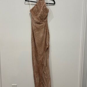 Elegant Tan Evening Dress